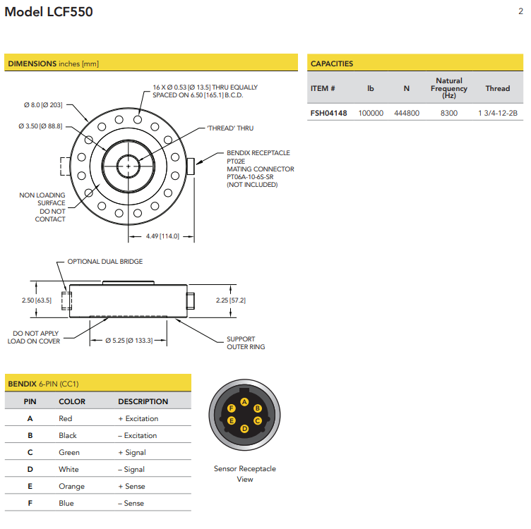 LCF550-100klb稱(chēng)重傳感器