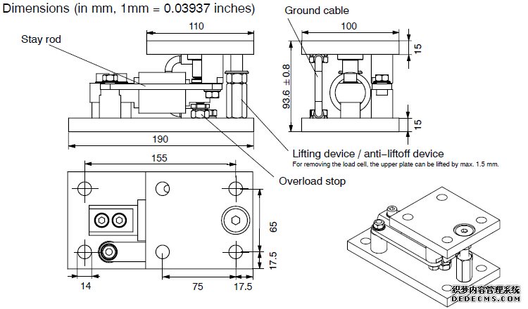 德國(guó)HBM Z6/M稱重模塊尺寸圖